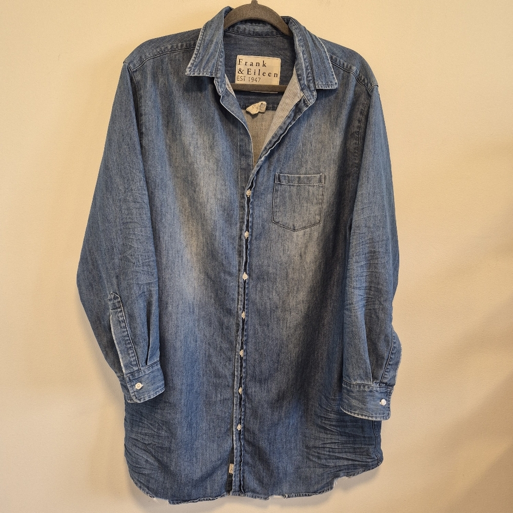 Frank & Eileen Denim Shirt Dress in Blue - Picture 3 of 16